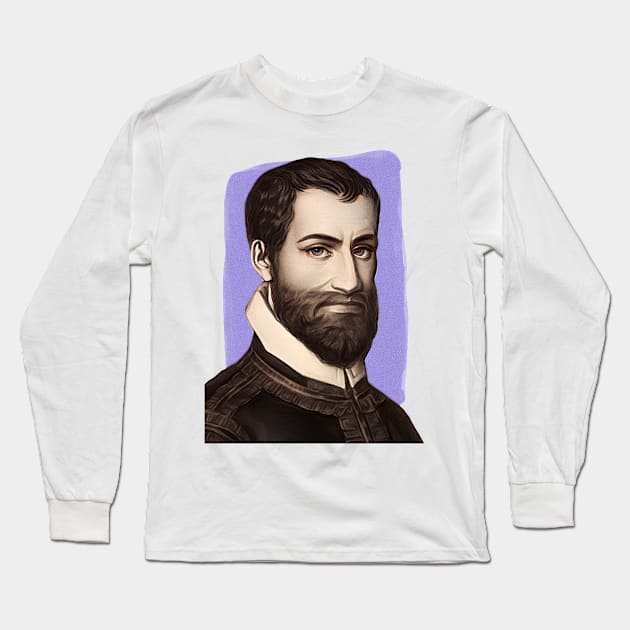 Italian Composer Giovanni Pierluigi da Palestrina illustration Long Sleeve T-Shirt by Litstoy 